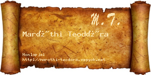 Maróthi Teodóra névjegykártya